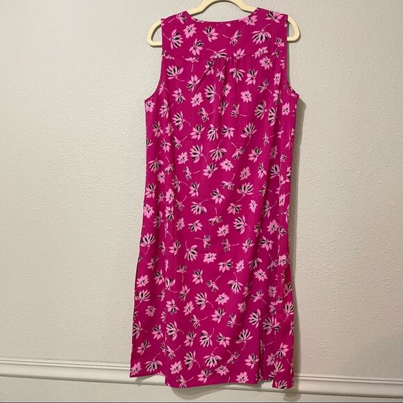 Bob Mackie Hot Pink Sleeveless Button Front Mini Dress Womens Medium Summer - Picture 8 of 9